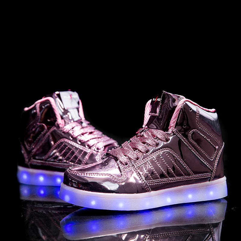 Rose Gold LED Kids Shoes