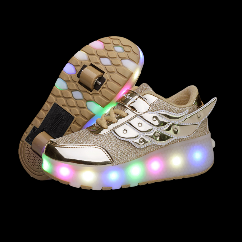 Gold Roller Light up Rechargeable Shoes