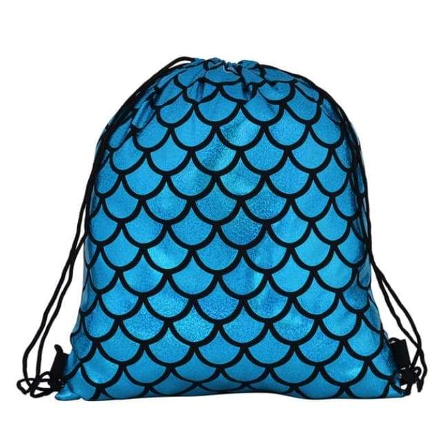 Bags - Blue Scale Drawstring Bag
