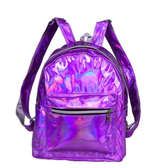 Bags - Purple Shiny Backpack