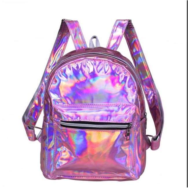 Bags - Purple Shiny Backpack