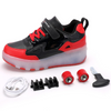Black/Red Roller Light up Rechargeable Shoes