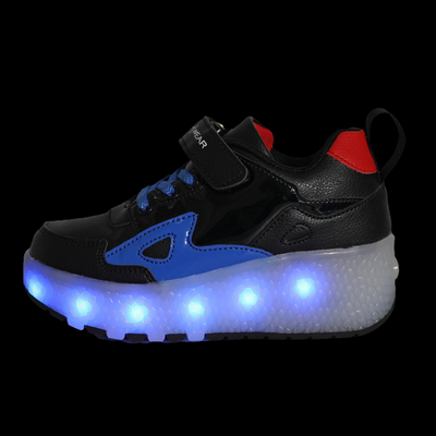 Black/Blue Roller Light up Rechargeable Shoes