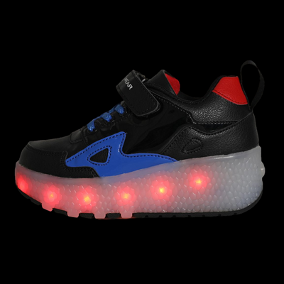 Black/Blue Roller Light up Rechargeable Shoes