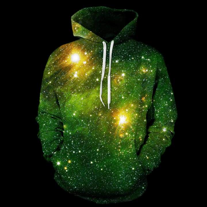Green Galaxy - Overprint Hoody - Clothing