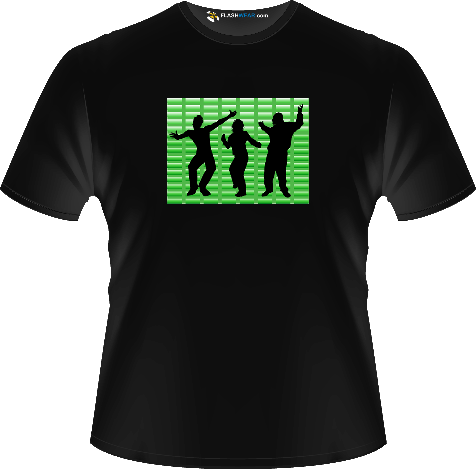 Dancing People Green - Light-up T Shirt