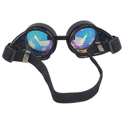 Kaleidoscope Goggles - Flashez Black Kaleidoscope Steampunk Goggles