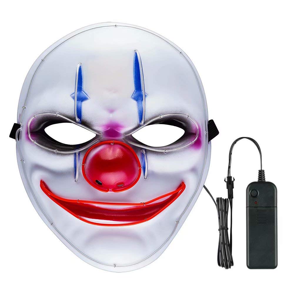 Crazy Clown LED Mask | up Halloween Costume Mask