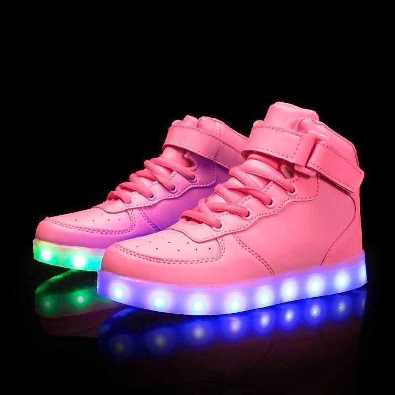 LED Shoes - Flash Wear High-Top Pinks