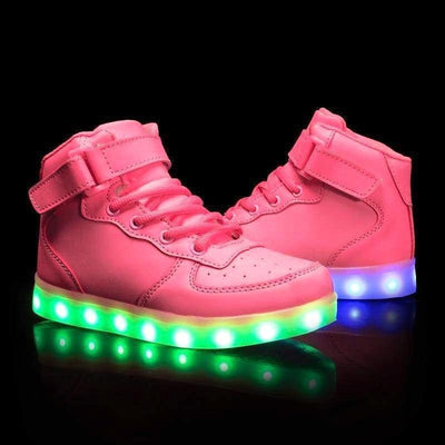 LED Shoes - Flash Wear High-Top Pinks