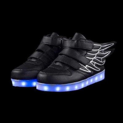 LED Shoes - Flashez Black - LED Thunder Kids Shoes