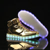 LED Shoes - Flashez - Gold High Top LED Trainers