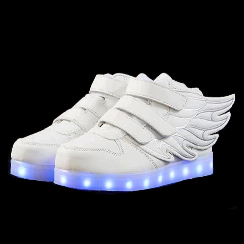Cool Flashing Shoes Kids Kids Light Up Trainers In White Wing