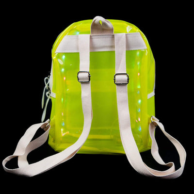 green clear light up mini backpack Lime Green Light up Bag - Clear Backpack | Latest Craze
