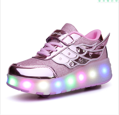 Rose Gold Roller Light up Rechargeable Shoes